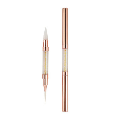 1PC Dvostruke glave Akrilna metalna voštana olovka sa kamenčićima Birač dragulja Birač kristala Nail Art Studs Dotter DIY alati za svrdla