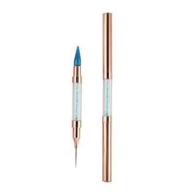 1PC Dvostruke glave Akrilna metalna voštana olovka sa kamenčićima Birač dragulja Birač kristala Nail Art Studs Dotter DIY alati za svrdla