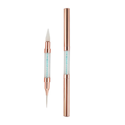 1PC Dvostruke glave Akrilna metalna voštana olovka sa kamenčićima Birač dragulja Birač kristala Nail Art Studs Dotter DIY alati za svrdla