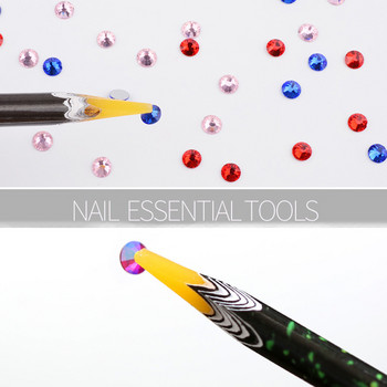 3 τμχ Επαγγελματικά εργαλεία για κουκκίδες νυχιών Bead Gems Studs Picker Nail Art Tools Wax Pen Rhinestone Pick Up Point Drill Drill Stick