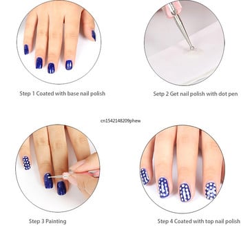 5 τμχ Nail Art Dotting Tools Στυλό Ακρυλικό Διπλό άκρο UV Gel Builder Ζωγραφική Σχέδιο σκάλισμα βερνίκι βερνίκι βούρτσα χάντρα Picking