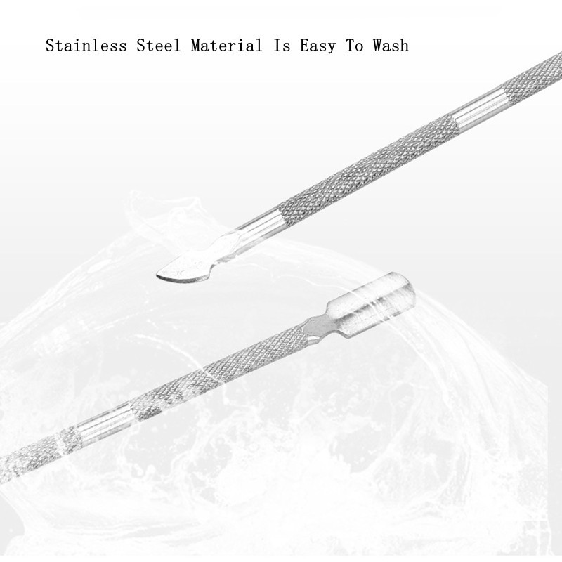 Dvostrani alat za uklanjanje zanoktica s noktiju Push od nehrđajućeg čelika koji ne klizi za višekratnu upotrebu Lak za manikuru Clean Care Alat