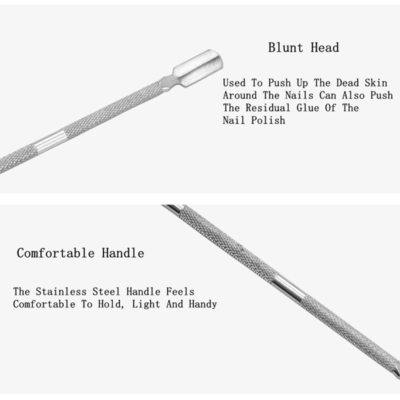 Dvostrani alat za uklanjanje zanoktica s noktiju Push od nehrđajućeg čelika koji ne klizi za višekratnu upotrebu Lak za manikuru Clean Care Alat