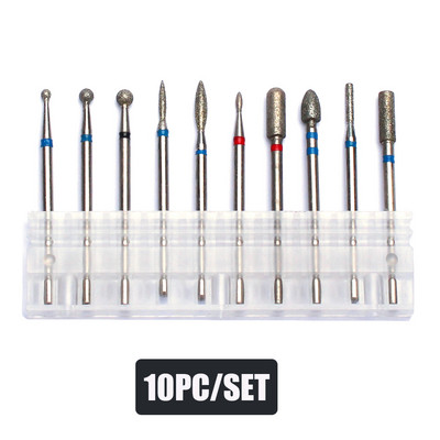 10 kom dijamantnih glodala Kompleti svrdla za nokte Rotacijska svrdla za manikuru za električni stroj Alati za skidanje gel laka