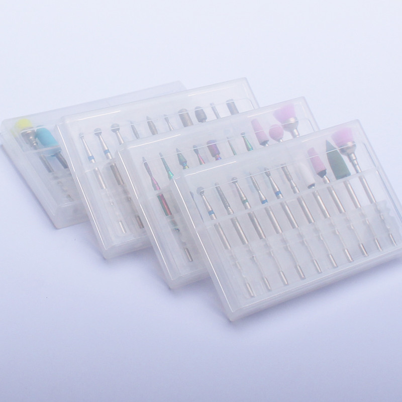 10 kom dijamantnih glodala Kompleti svrdla za nokte Rotacijska svrdla za manikuru za električni stroj Alati za skidanje gel laka