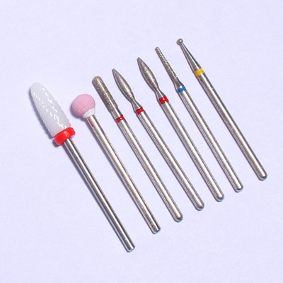 Φρέζα για μανικιούρ Κεραμικά Diamond Nail Art Drill Bits Μύλοι κόφτες για αφαίρεση τζελ νυχιών Εργαλειομηχανή μανικιούρ βερνικιού