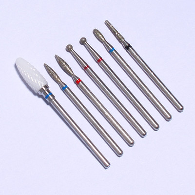 Φρέζα για μανικιούρ Κεραμικά Diamond Nail Art Drill Bits Μύλοι κόφτες για αφαίρεση τζελ νυχιών Εργαλειομηχανή μανικιούρ βερνικιού