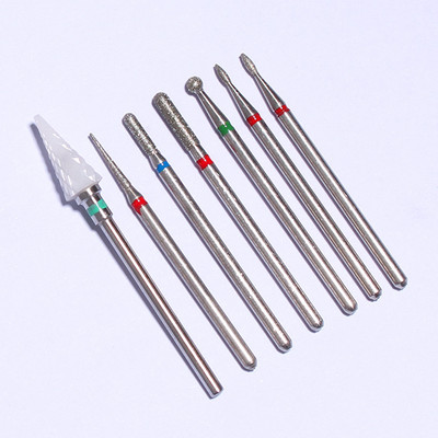 Φρέζα για μανικιούρ Κεραμικά Diamond Nail Art Drill Bits Μύλοι κόφτες για αφαίρεση τζελ νυχιών Εργαλειομηχανή μανικιούρ βερνικιού