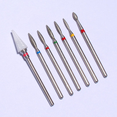 Φρέζα για μανικιούρ Κεραμικά Diamond Nail Art Drill Bits Μύλοι κόφτες για αφαίρεση τζελ νυχιών Εργαλειομηχανή μανικιούρ βερνικιού