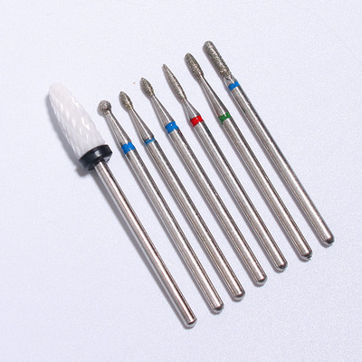 Φρέζα για μανικιούρ Κεραμικά Diamond Nail Art Drill Bits Μύλοι κόφτες για αφαίρεση τζελ νυχιών Εργαλειομηχανή μανικιούρ βερνικιού