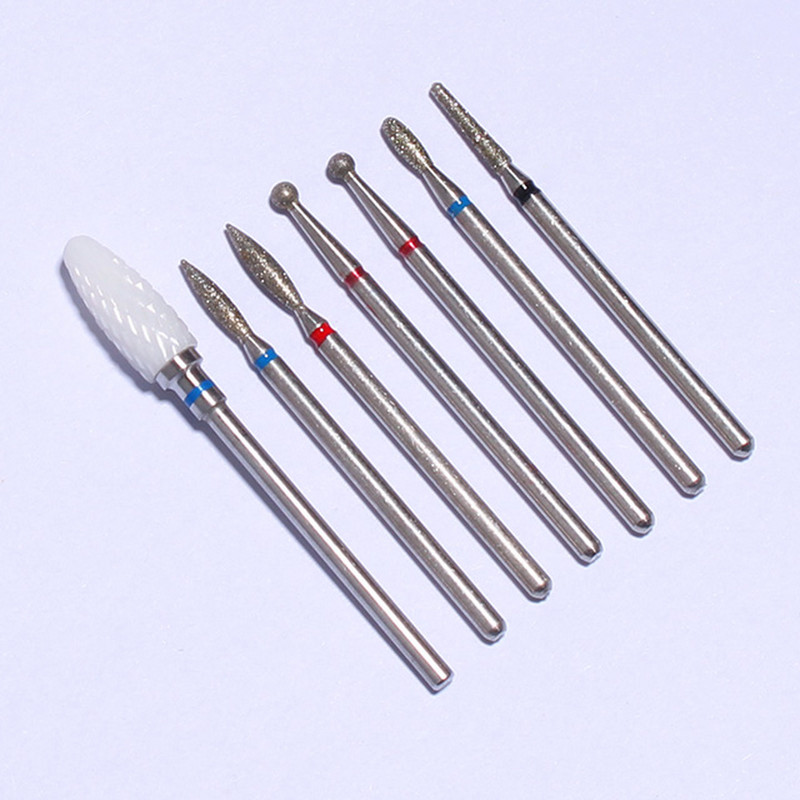 Φρέζα για μανικιούρ Κεραμικά Diamond Nail Art Drill Bits Μύλοι κόφτες για αφαίρεση τζελ νυχιών Εργαλειομηχανή μανικιούρ βερνικιού