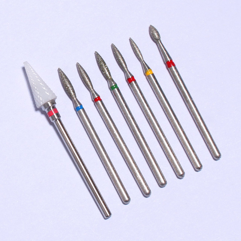 Φρέζα για μανικιούρ Κεραμικά Diamond Nail Art Drill Bits Μύλοι κόφτες για αφαίρεση τζελ νυχιών Εργαλειομηχανή μανικιούρ βερνικιού