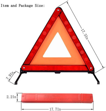 3 τμχ Προειδοποιητικό Τρίγωνο Έκτακτης Βλάβης Αυτοκινήτου Κόκκινο Ανακλαστικό Τρίποδα Ασφαλείας Τρίποδα αυτοκινήτου Διπλωμένο Σήμα στάσης Προειδοποιητικό ανακλαστήρα