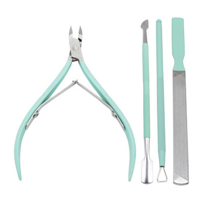 4 τεμάχια κουρευτικής επιδερμίδας εκφόρτωση πένσας σετ ώθησης από ανοξείδωτο ατσάλι Εργαλείο απόξεσης απολέπισης επιδερμίδας Fader Ψαλιδάκι νυχιών