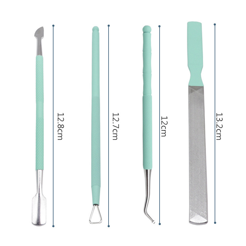 4 τεμάχια κουρευτικής επιδερμίδας εκφόρτωση πένσας σετ ώθησης από ανοξείδωτο ατσάλι Εργαλείο απόξεσης απολέπισης επιδερμίδας Fader Ψαλιδάκι νυχιών