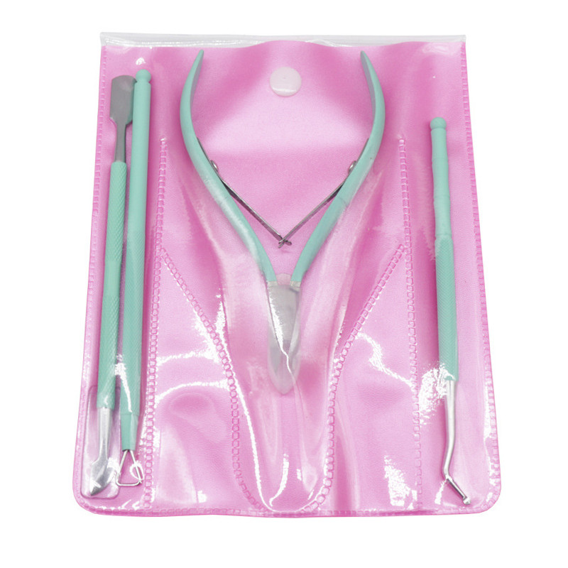 4 τεμάχια κουρευτικής επιδερμίδας εκφόρτωση πένσας σετ ώθησης από ανοξείδωτο ατσάλι Εργαλείο απόξεσης απολέπισης επιδερμίδας Fader Ψαλιδάκι νυχιών