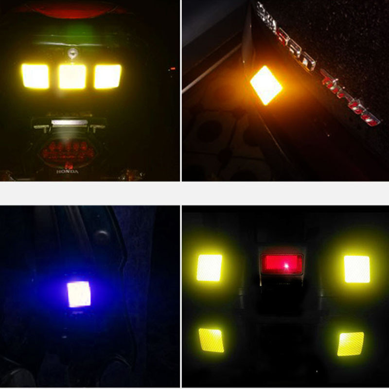 6PCS Автомобилни светлоотразителни предупредителни ленти Стикери Джанта Вежда Предупреждаващ светлинен рефлектор Защитен стикер за безопасност Автомобилни аксесоари