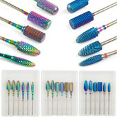 6 vnt volframo karbido frezavimo pjaustytuvas manikiūro rinkiniui nagų grąžtai akriliniams nagams 3/32 frezos gelinio lako pašalinimui