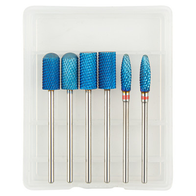 6 vnt volframo karbido frezavimo pjaustytuvas manikiūro rinkiniui nagų grąžtai akriliniams nagams 3/32 frezos gelinio lako pašalinimui