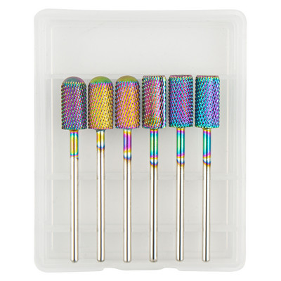 6 vnt volframo karbido frezavimo pjaustytuvas manikiūro rinkiniui nagų grąžtai akriliniams nagams 3/32 frezos gelinio lako pašalinimui