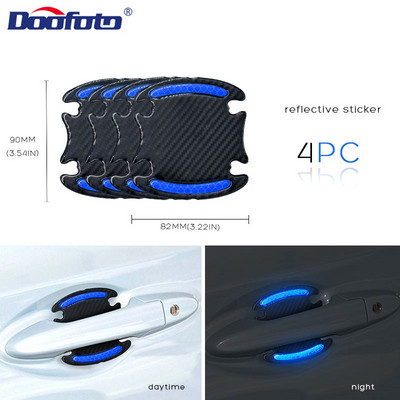 4 τμχ Αυτοκόλλητα ανακλαστήρα αυτοκινήτου 2020 Αξεσουάρ αυτοκινήτου Ασφάλεια αυτοκινήτου Νυχτερινός ανακλαστήρας Universal αδιάβροχο προειδοποιητικό σήμα ανακλαστική ταινία