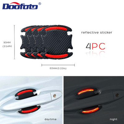 4 τμχ Αυτοκόλλητα ανακλαστήρα αυτοκινήτου 2020 Αξεσουάρ αυτοκινήτου Ασφάλεια αυτοκινήτου Νυχτερινός ανακλαστήρας Universal αδιάβροχο προειδοποιητικό σήμα ανακλαστική ταινία