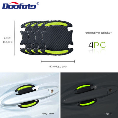 4 τμχ Αυτοκόλλητα ανακλαστήρα αυτοκινήτου 2020 Αξεσουάρ αυτοκινήτου Ασφάλεια αυτοκινήτου Νυχτερινός ανακλαστήρας Universal αδιάβροχο προειδοποιητικό σήμα ανακλαστική ταινία