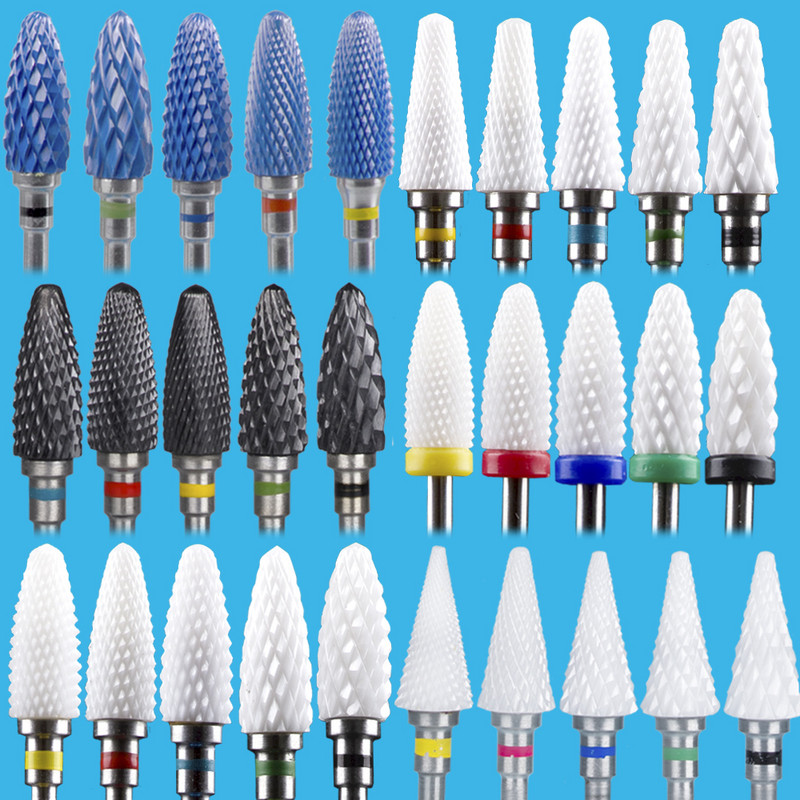Svrdla za nokte Glodalo za manikuru Rotirajuća keramička glodalica Burr Rezač za nokte Stroj za manikuru Pedikura Dodaci za svrdla