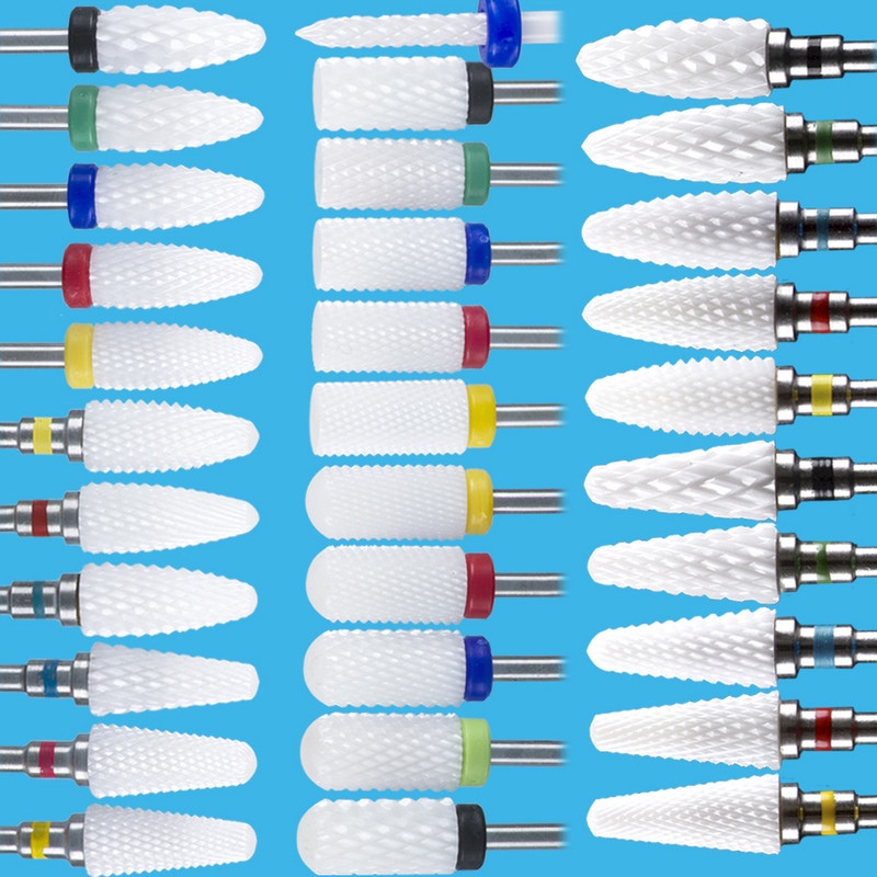 Svrdla za nokte Glodalo za manikuru Rotirajuća keramička glodalica Burr Rezač za nokte Stroj za manikuru Pedikura Dodaci za svrdla