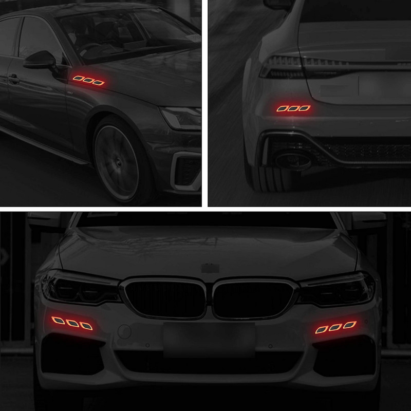 3D stil automobila Reflektirajuće trake Naljepnica reflektora od ugljičnih vlakana Kamion Auto Sigurnosna traka upozorenja Vanjski dodaci automobila 6 kom