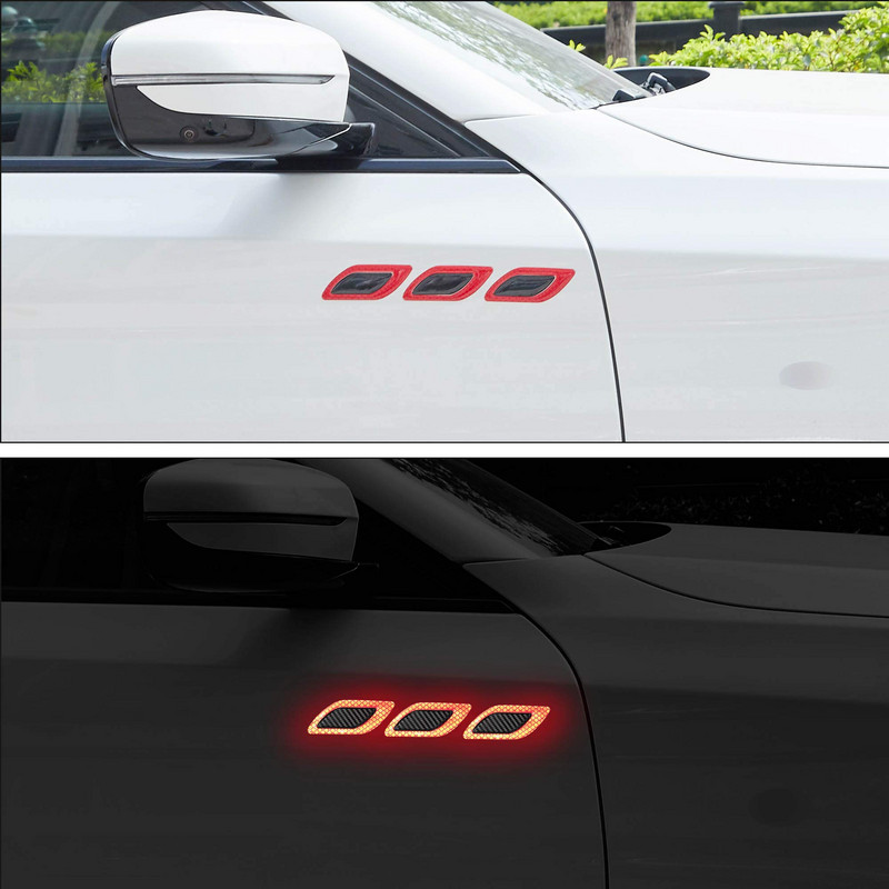 3D stil automobila Reflektirajuće trake Naljepnica reflektora od ugljičnih vlakana Kamion Auto Sigurnosna traka upozorenja Vanjski dodaci automobila 6 kom