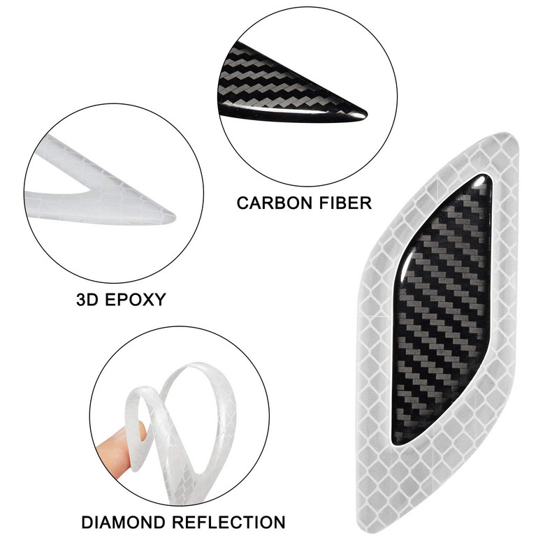 3D stil automobila Reflektirajuće trake Naljepnica reflektora od ugljičnih vlakana Kamion Auto Sigurnosna traka upozorenja Vanjski dodaci automobila 6 kom