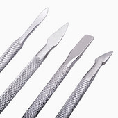 4 db/Szett acél Kétvégű Cuticle Pusher Dead Skin Remover Manikűr tisztító Care nail art tool All for manikűr készlet