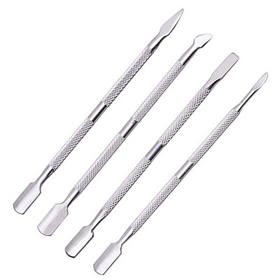 4 db/Szett acél Kétvégű Cuticle Pusher Dead Skin Remover Manikűr tisztító Care nail art tool All for manikűr készlet