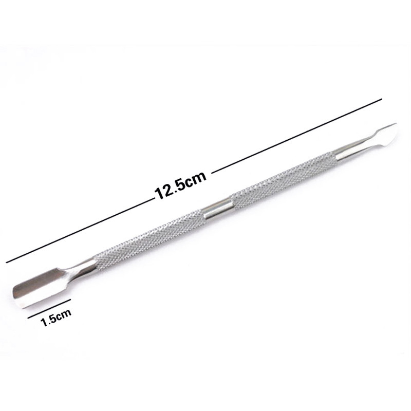 4 db/Szett acél Kétvégű Cuticle Pusher Dead Skin Remover Manikűr tisztító Care nail art tool All for manikűr készlet