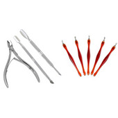 1 szett köröm kutikula fogó trimmerekkel Pusher manikűr lehúzóval és 5 db Dead Skin Fork trimmer peeling kés kutikulával