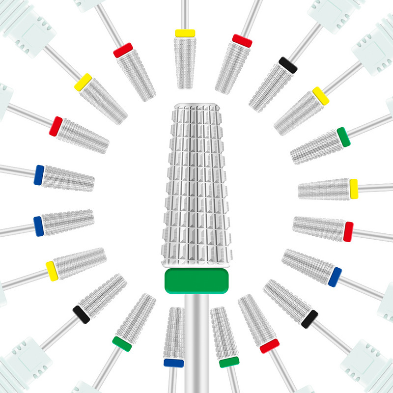 5 U 1 Dvosmjerna konusna svrdla za nokte od tvrdog metala Pribor za svrdla od tvrdog metala Glodalo za stroj za manikuru Uklanjanje gela