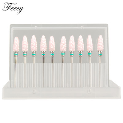 10 τμχ φρέζα για μανικιούρ Σετ τρυπάνια νυχιών από κεραμικό καρβίδιο για αφαίρεση βερνικιού τζελ Τρυπάνι μηχανής μανικιούρ πεντικιούρ