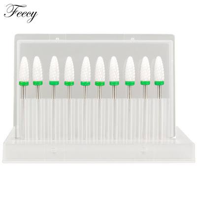 10 τμχ φρέζα για μανικιούρ Σετ τρυπάνια νυχιών από κεραμικό καρβίδιο για αφαίρεση βερνικιού τζελ Τρυπάνι μηχανής μανικιούρ πεντικιούρ