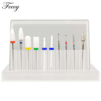 10 τμχ φρέζα για μανικιούρ Σετ τρυπάνια νυχιών από κεραμικό καρβίδιο για αφαίρεση βερνικιού τζελ Τρυπάνι μηχανής μανικιούρ πεντικιούρ