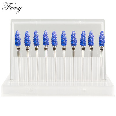 10 τμχ φρέζα για μανικιούρ Σετ τρυπάνια νυχιών από κεραμικό καρβίδιο για αφαίρεση βερνικιού τζελ Τρυπάνι μηχανής μανικιούρ πεντικιούρ