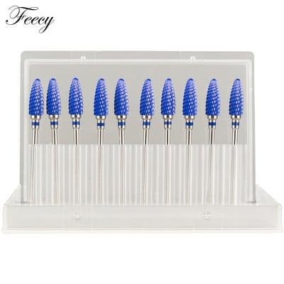 10 τμχ φρέζα για μανικιούρ Σετ τρυπάνια νυχιών από κεραμικό καρβίδιο για αφαίρεση βερνικιού τζελ Τρυπάνι μηχανής μανικιούρ πεντικιούρ