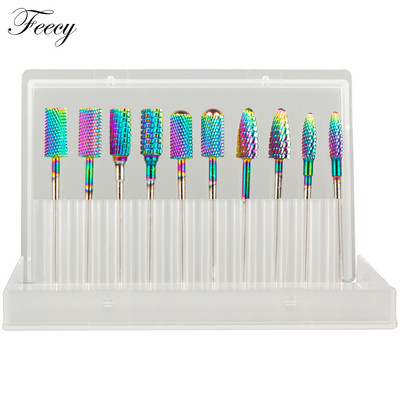 10 τμχ φρέζα για μανικιούρ Σετ τρυπάνια νυχιών από κεραμικό καρβίδιο για αφαίρεση βερνικιού τζελ Τρυπάνι μηχανής μανικιούρ πεντικιούρ