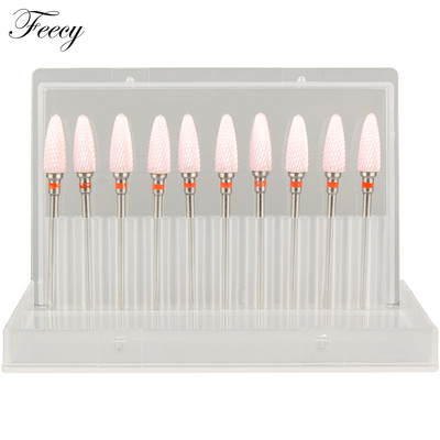 10 τμχ φρέζα για μανικιούρ Σετ τρυπάνια νυχιών από κεραμικό καρβίδιο για αφαίρεση βερνικιού τζελ Τρυπάνι μηχανής μανικιούρ πεντικιούρ