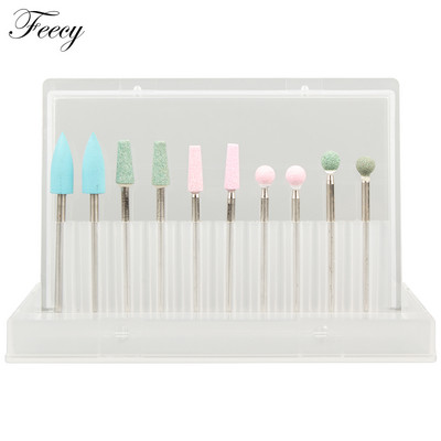 10 τμχ φρέζα για μανικιούρ Σετ τρυπάνια νυχιών από κεραμικό καρβίδιο για αφαίρεση βερνικιού τζελ Τρυπάνι μηχανής μανικιούρ πεντικιούρ