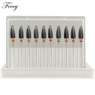 10 τμχ φρέζα για μανικιούρ Σετ τρυπάνια νυχιών από κεραμικό καρβίδιο για αφαίρεση βερνικιού τζελ Τρυπάνι μηχανής μανικιούρ πεντικιούρ