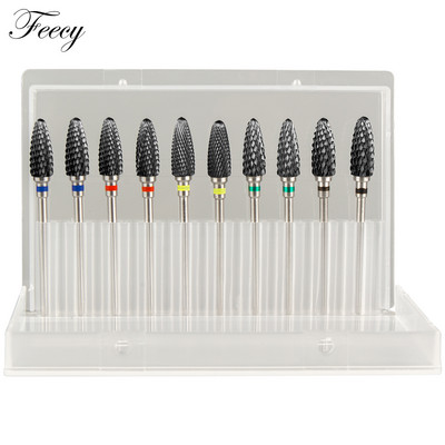 10 τμχ φρέζα για μανικιούρ Σετ τρυπάνια νυχιών από κεραμικό καρβίδιο για αφαίρεση βερνικιού τζελ Τρυπάνι μηχανής μανικιούρ πεντικιούρ