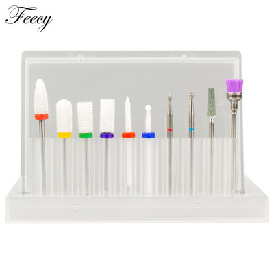 10 τμχ φρέζα για μανικιούρ Σετ τρυπάνια νυχιών από κεραμικό καρβίδιο για αφαίρεση βερνικιού τζελ Τρυπάνι μηχανής μανικιούρ πεντικιούρ