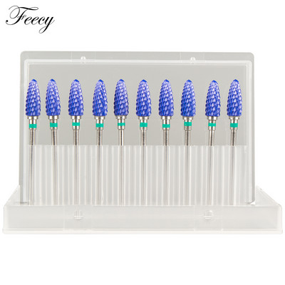 10 τμχ φρέζα για μανικιούρ Σετ τρυπάνια νυχιών από κεραμικό καρβίδιο για αφαίρεση βερνικιού τζελ Τρυπάνι μηχανής μανικιούρ πεντικιούρ