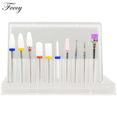 10 τμχ φρέζα για μανικιούρ Σετ τρυπάνια νυχιών από κεραμικό καρβίδιο για αφαίρεση βερνικιού τζελ Τρυπάνι μηχανής μανικιούρ πεντικιούρ